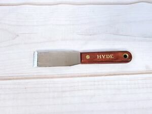 Vintage Hyde Putty Knife 1-1/4" Hard Steel Blade Red Wood Handle